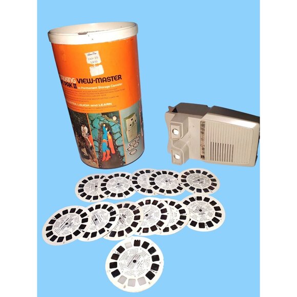 GAF Talking View-Master Gift Pak II W/Viewer & Reels In Canister-Rare Set 1970’s - Picture 1 of 10